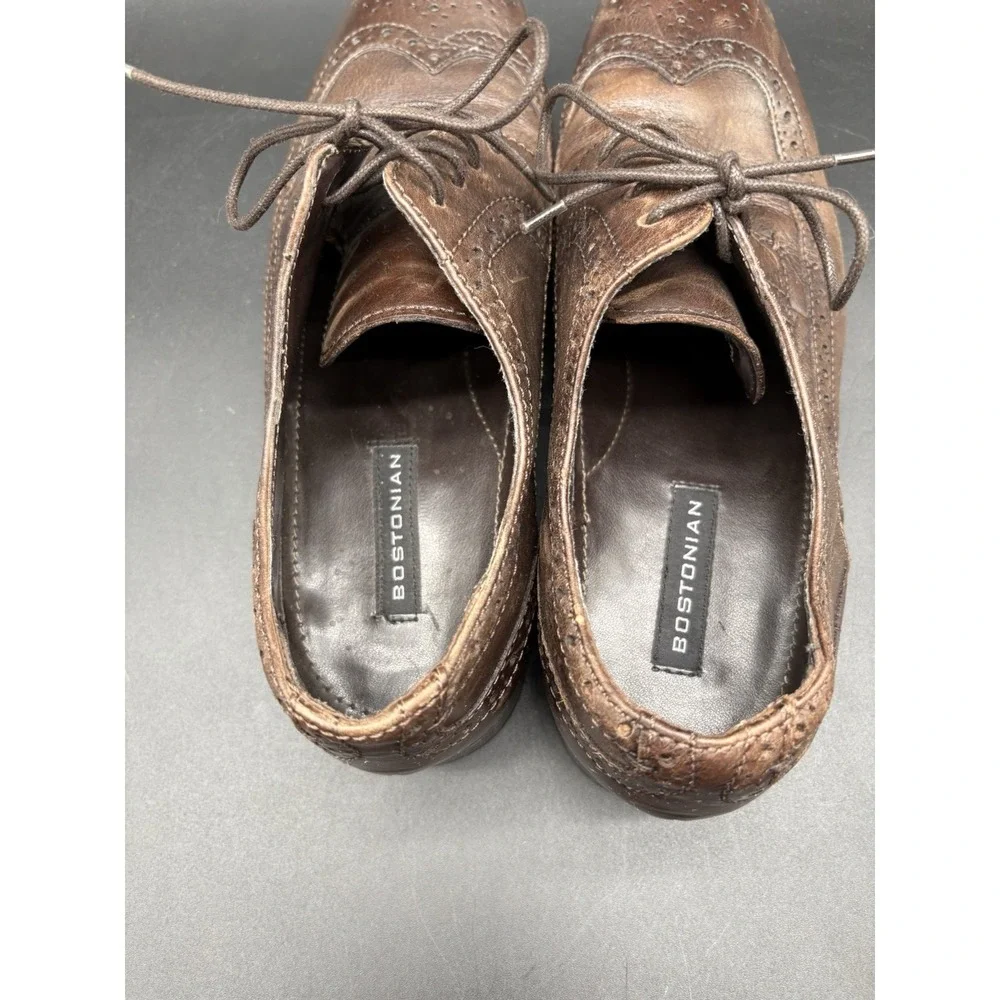 Bostonian Brown Leather Wingtip‎ Oxford Dress Shoes Mens 9W Vintage